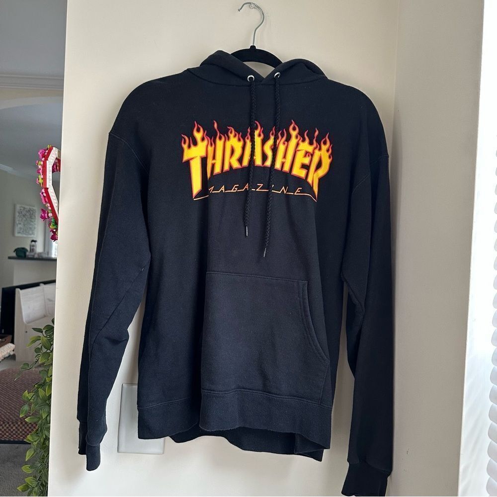 Thrasher Black Flame oversized skater Hoodie - Picture 4 of 8